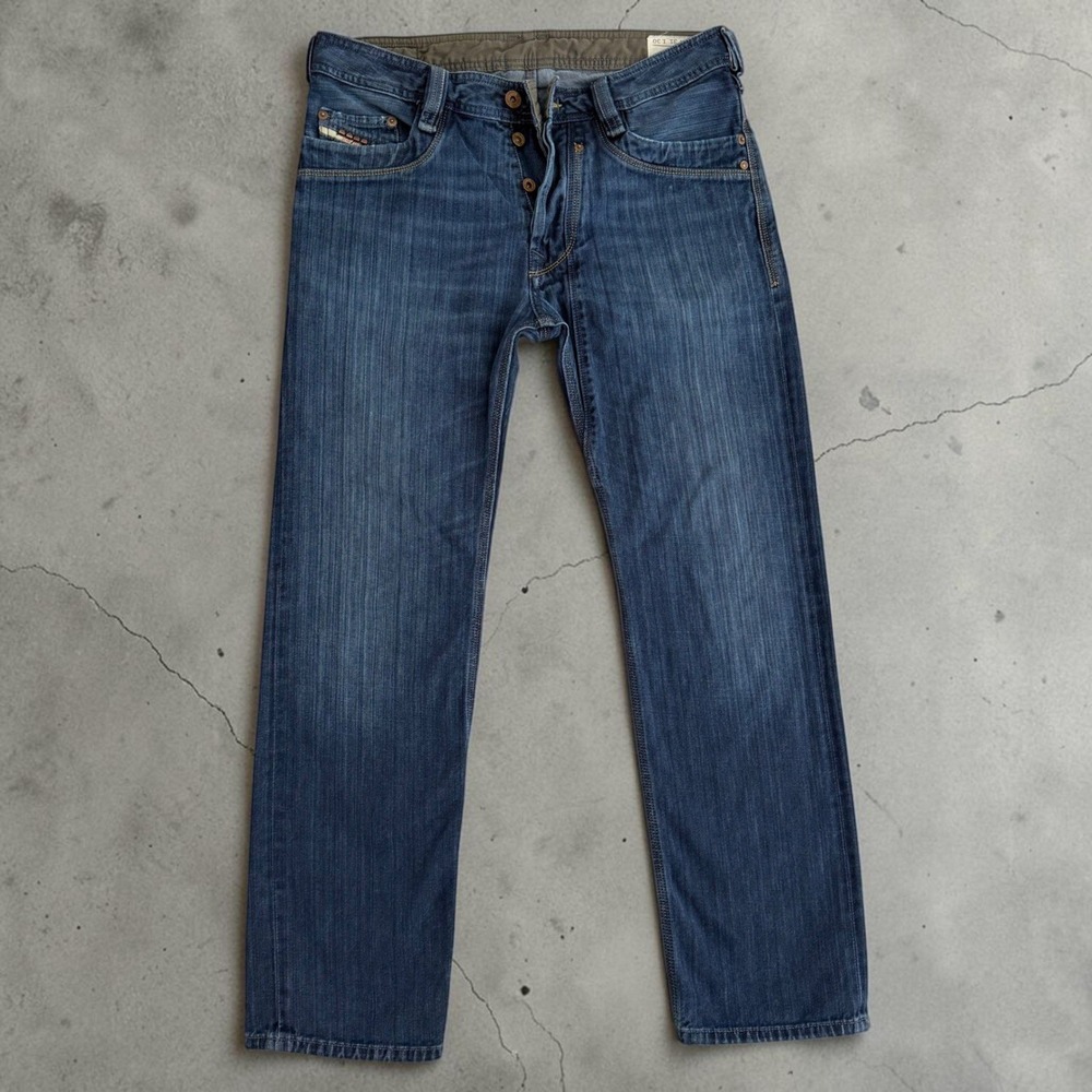 Diesel Timmen Jeans Mens 31x30 Blue Straight Leg Studded Pockets Wash 008RS